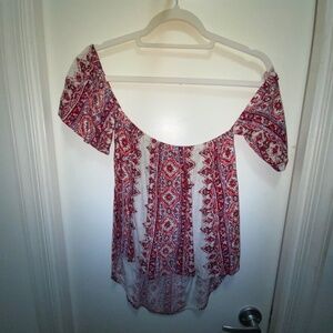 Billabong Patterned Off the Shoulder Top